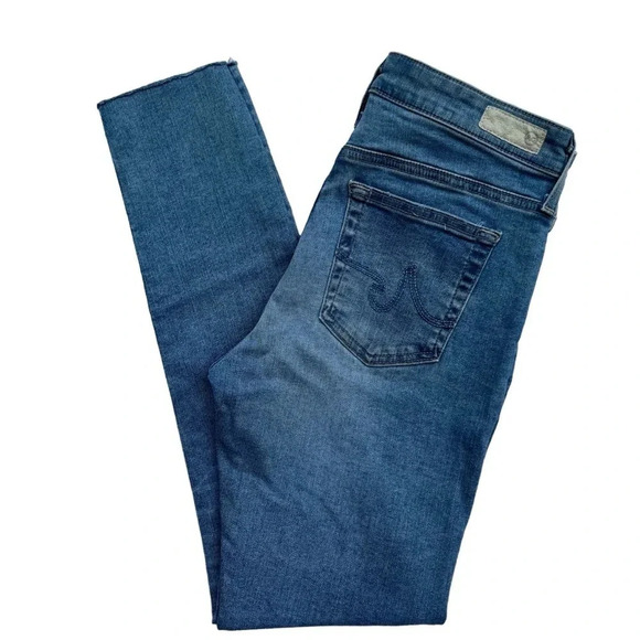 AG Adriano Goldschmied Farrah High Rise Skinny Ankle, Light Wash Raw Hem Size 29 - Picture 8 of 16